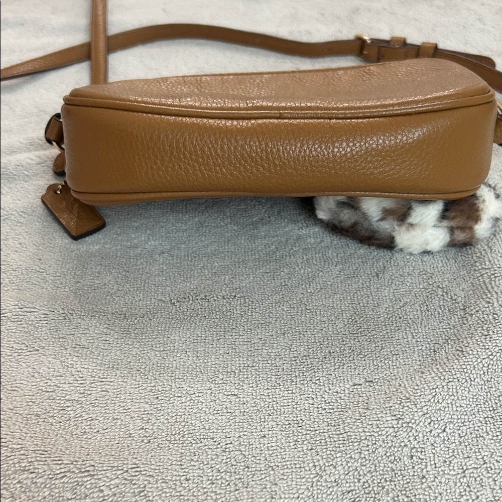 Coach Tan Pebbled Leather Crossbody Bag with Heart Charm - Picture 3 of 11